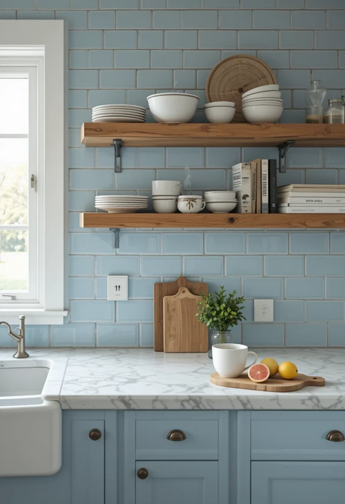 Blue Backsplash