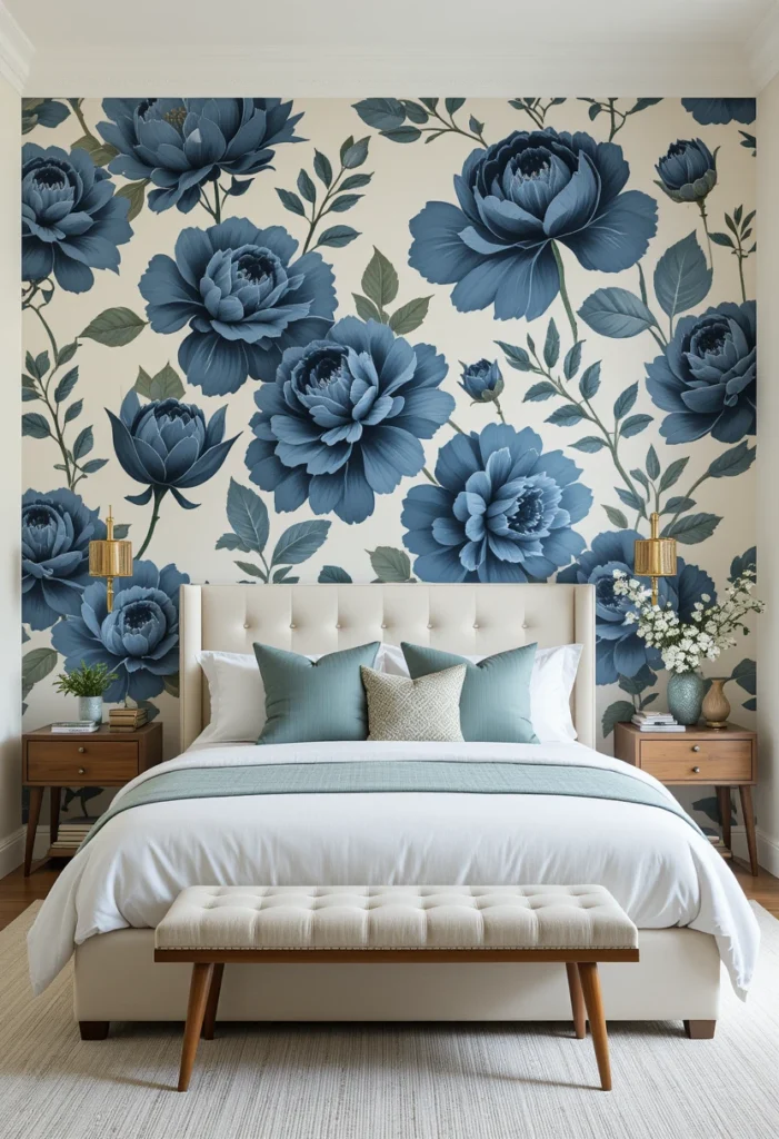 Blue Floral Wallpaper