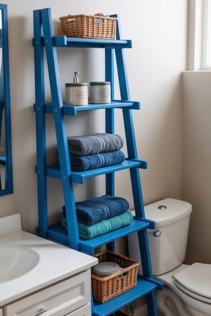 Blue Ladder Shelves