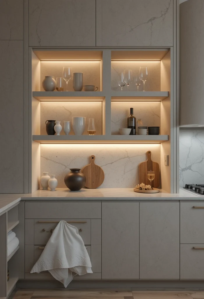 Built-In Niche Shelving