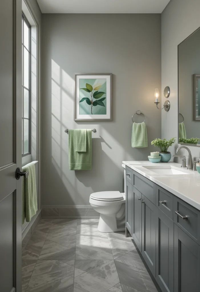Colorful Accents Against Grey Backgrounds