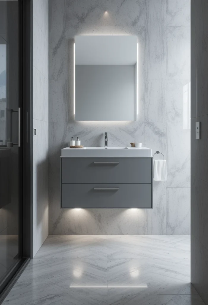 Floating Grey Vanities