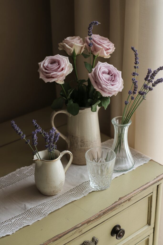 Fresh Flowers in Vintage Containers