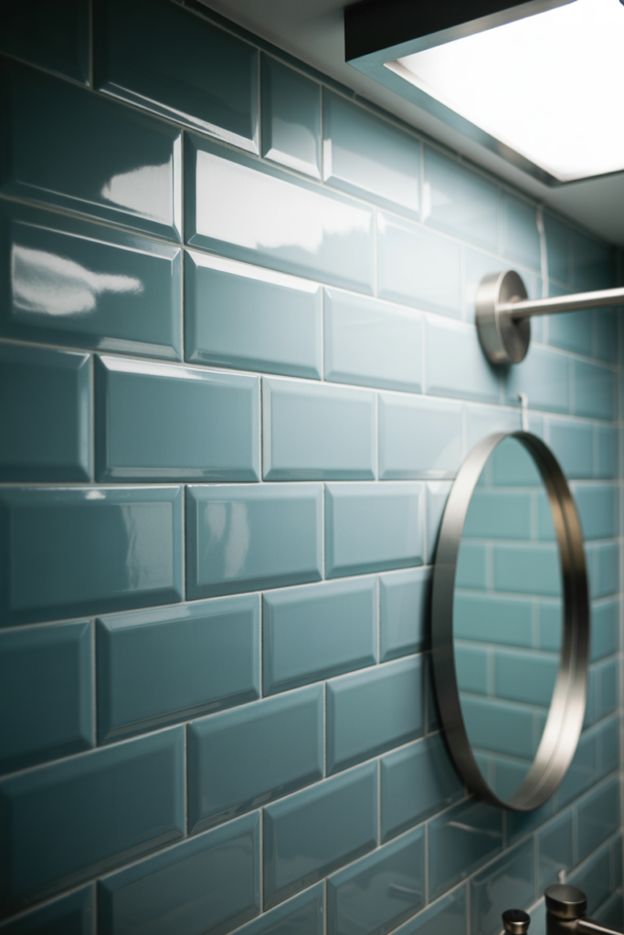 Glossy Blue Tiles for Reflection