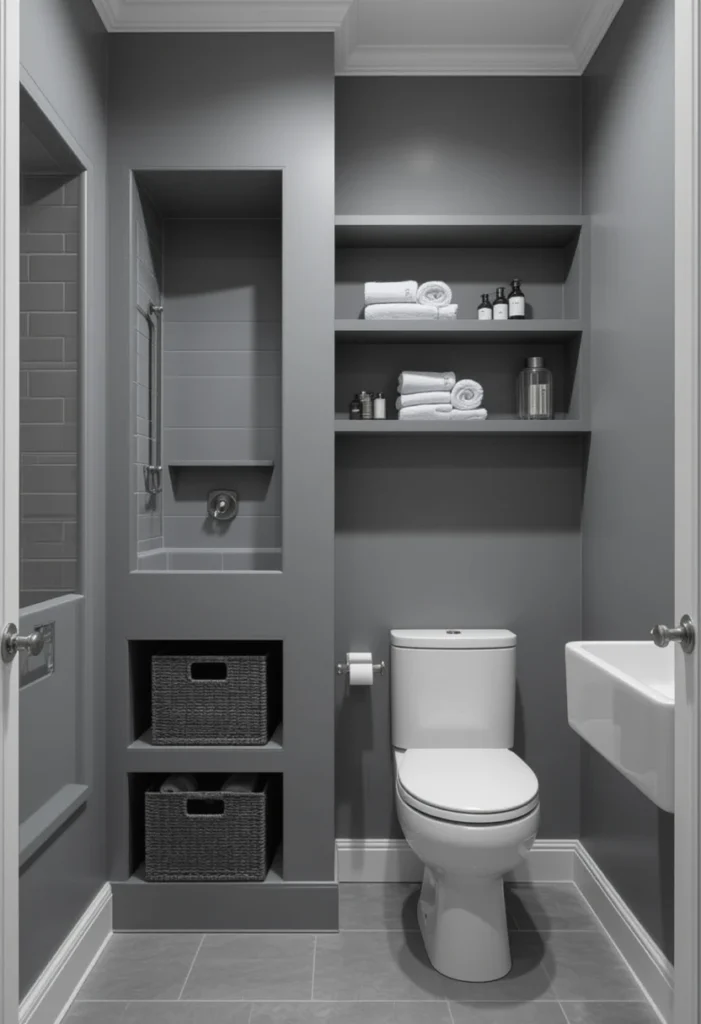 Grey Bathroom Storage Solutions