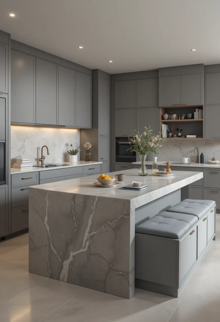 Grey Kitchen Islands
