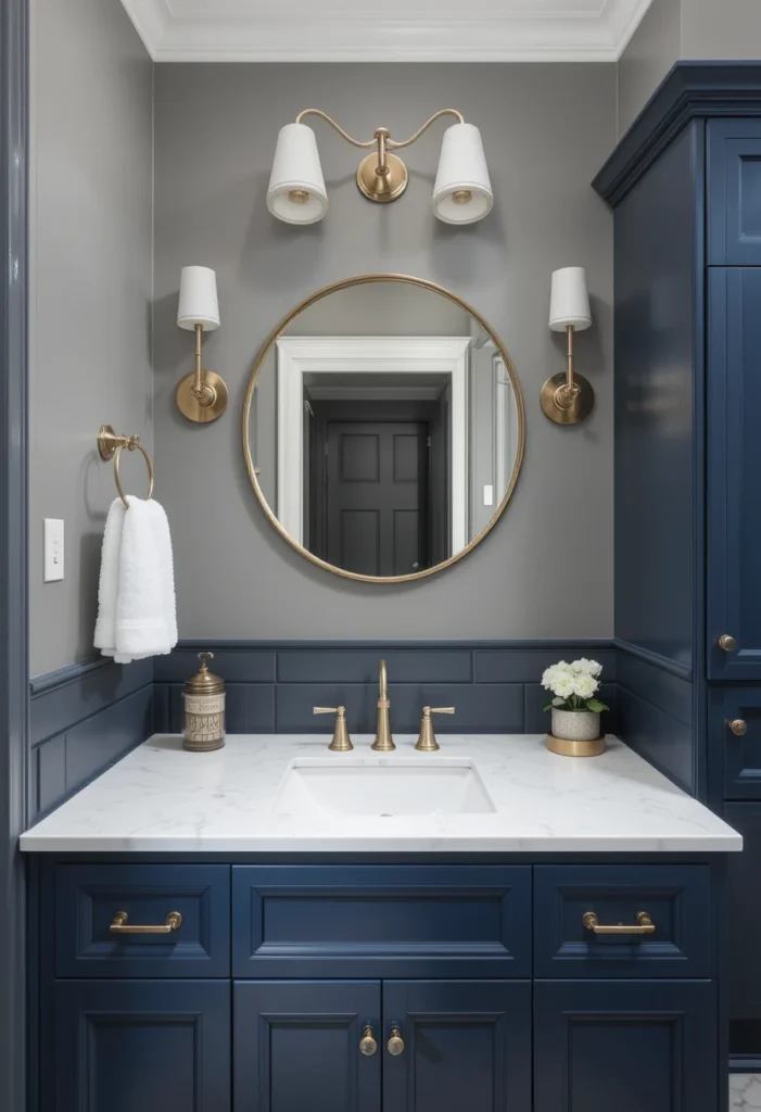 Grey and Navy Blue