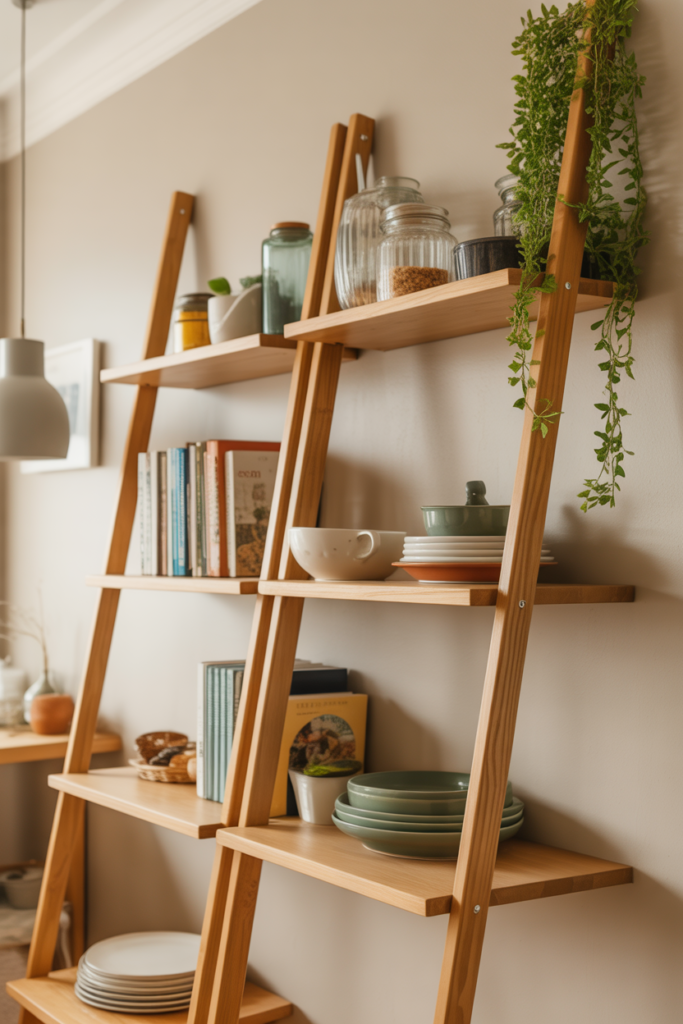 Ladder-Style Leaning Shelves