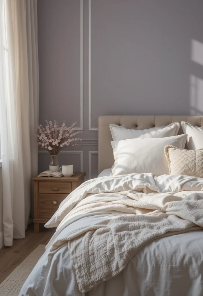 Lavender Walls with Cream Accents