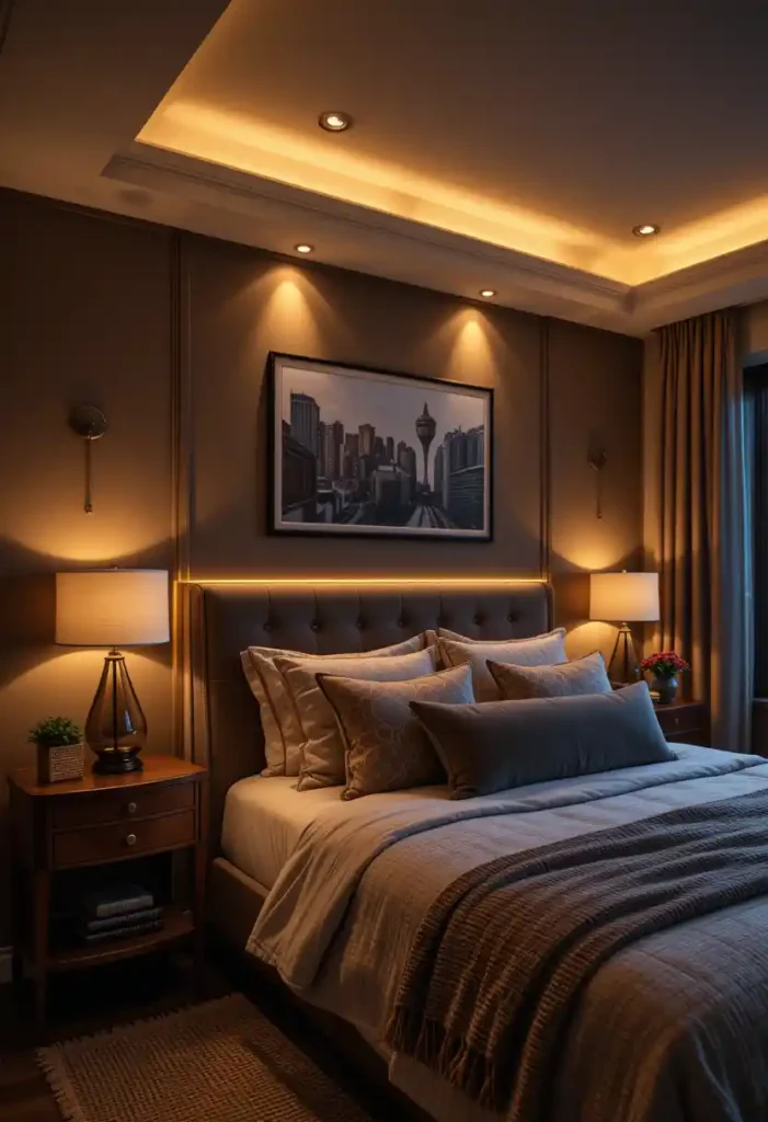 Layered Lighting in Brown Spaces