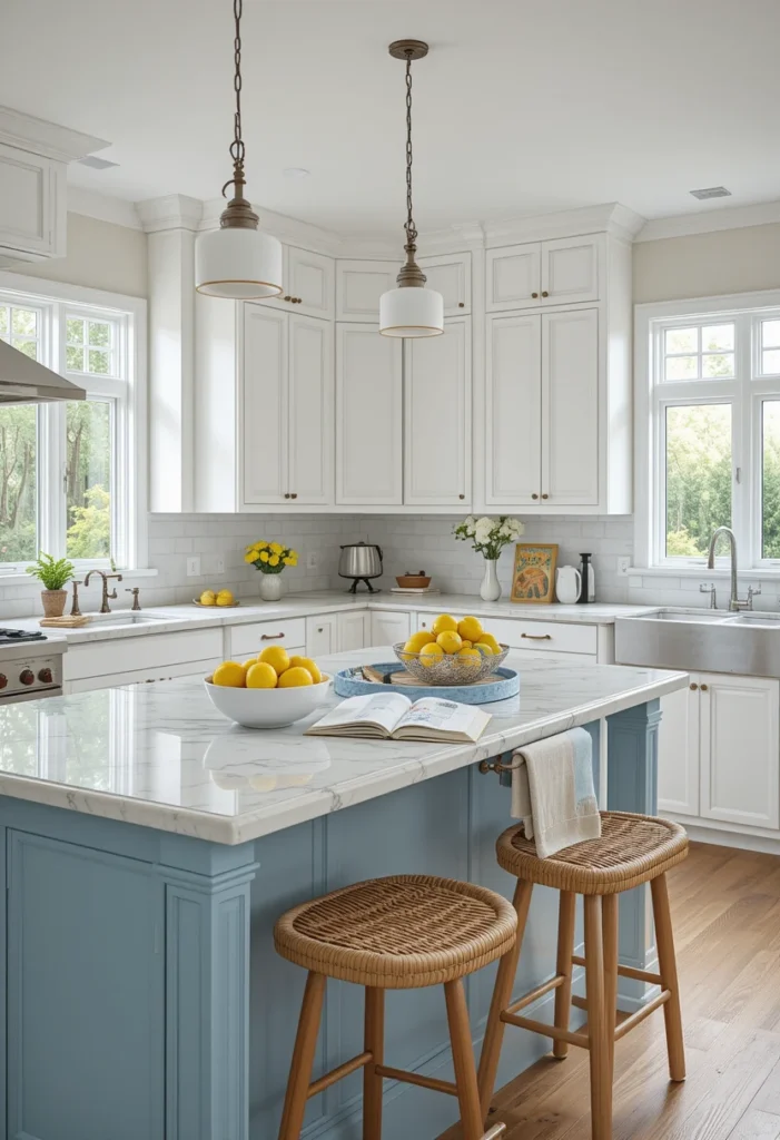 Light Blue Kitchen Island