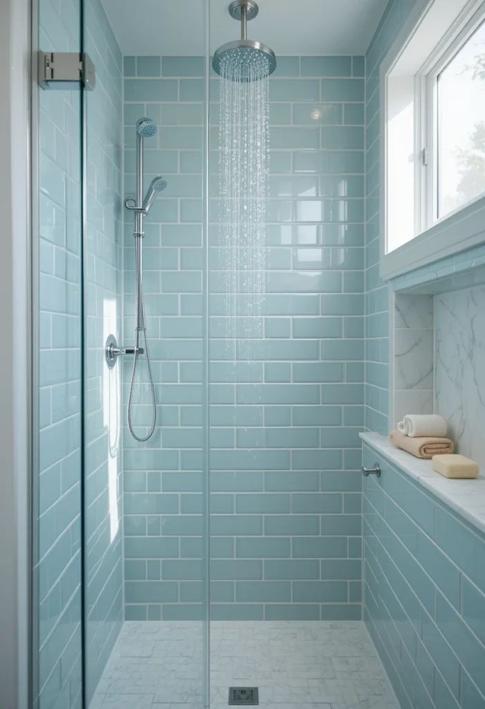 Light Blue Subway Tiles for Timeless Appeal