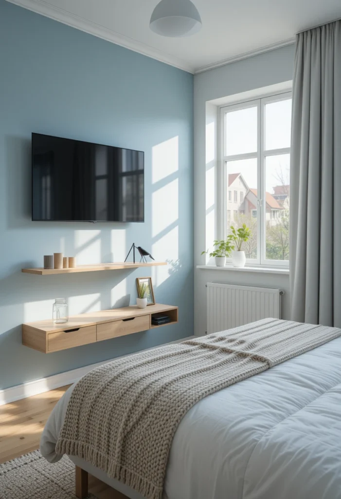 Light Wood and Soft Blue Palette