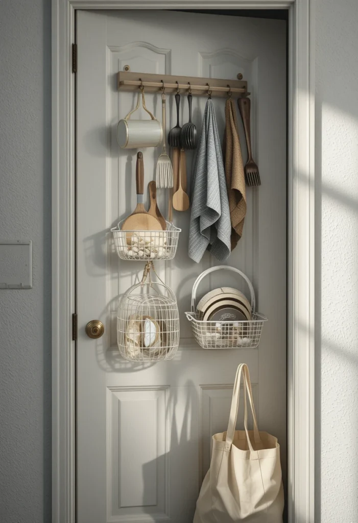 Maximize Door Space with Hooks and Rails