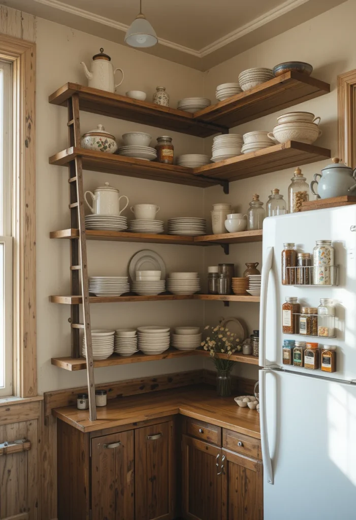 Maximize Vertical Storage with Vintage Flair