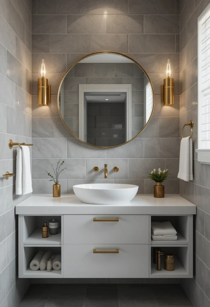 Metallic Accents That Pop Against Grey