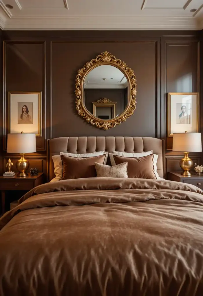 Metallic Accents with Brown Themes