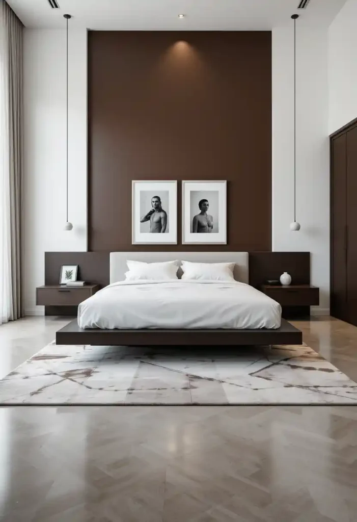 Minimalist Chocolate and White Contrast