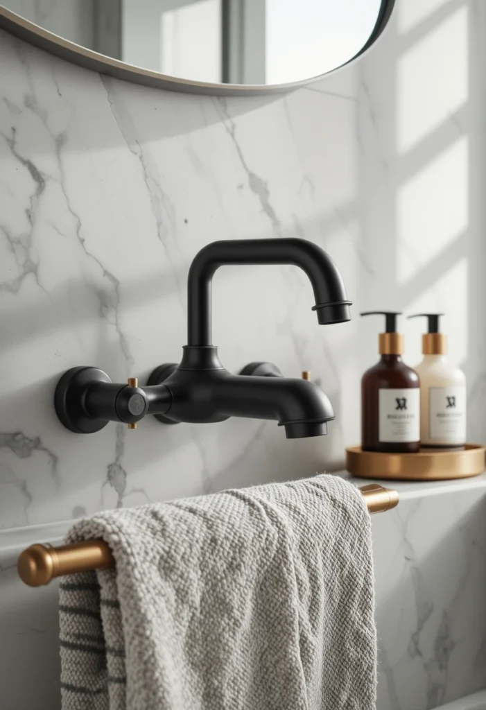 Mixed Metal Fixtures in Black and White