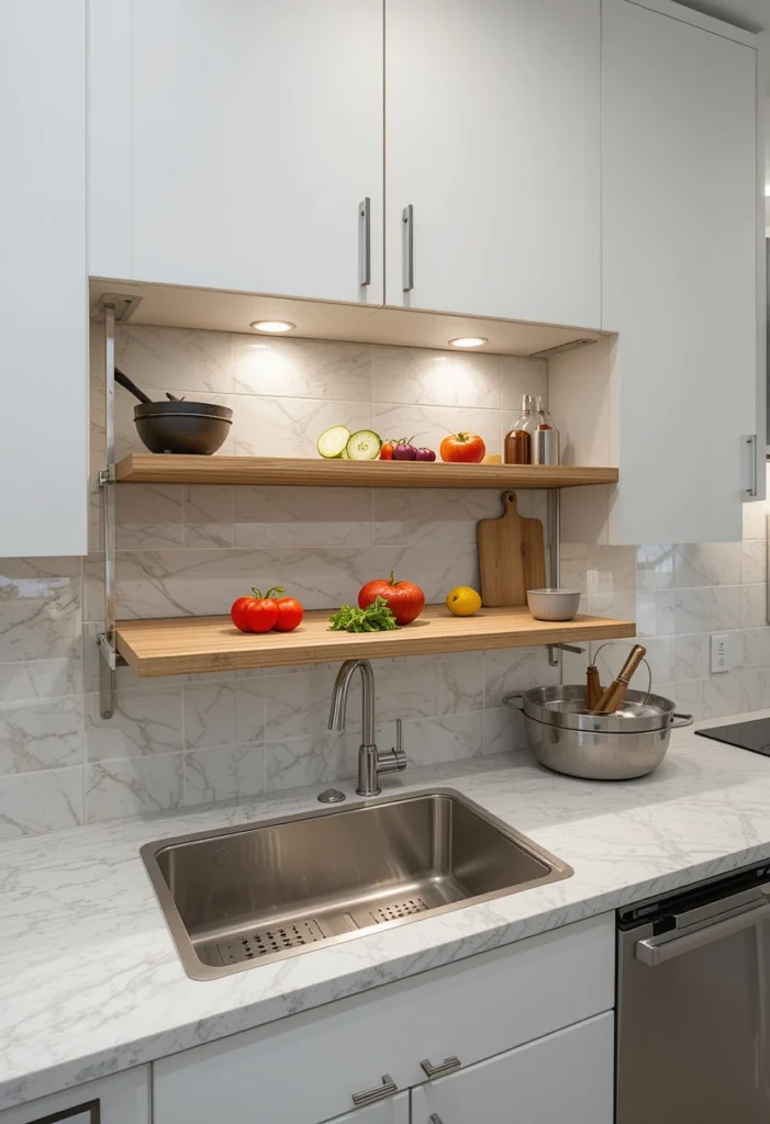 Over-the-Sink Cutting Board Shelves