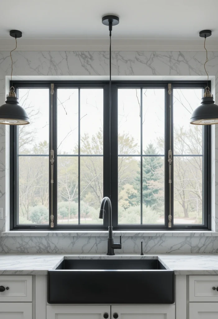Pendant Lights Above the Window