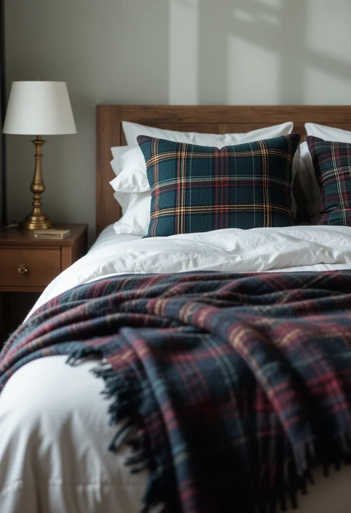 Plaid Throw Pillows and Blankets