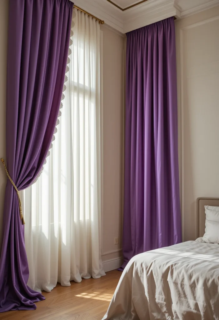 Purple Curtains as Statement Pieces