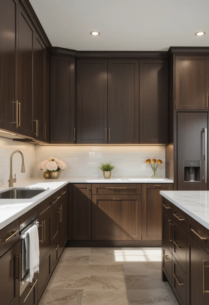 Rich Chocolate Brown Cabinets
