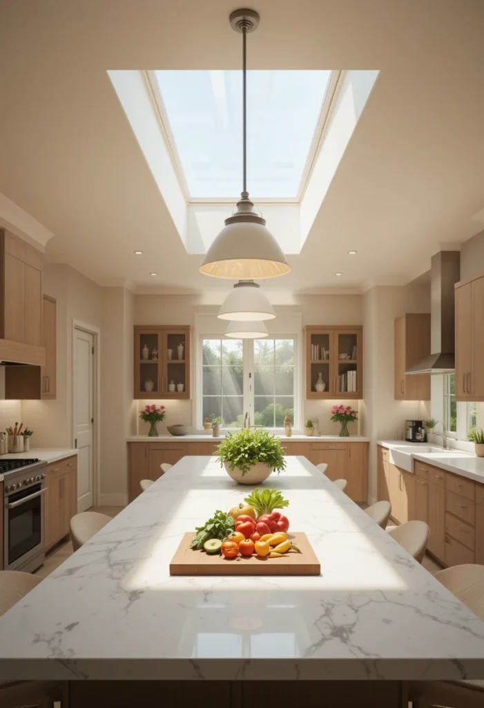 Skylights Above Kitchen Islands