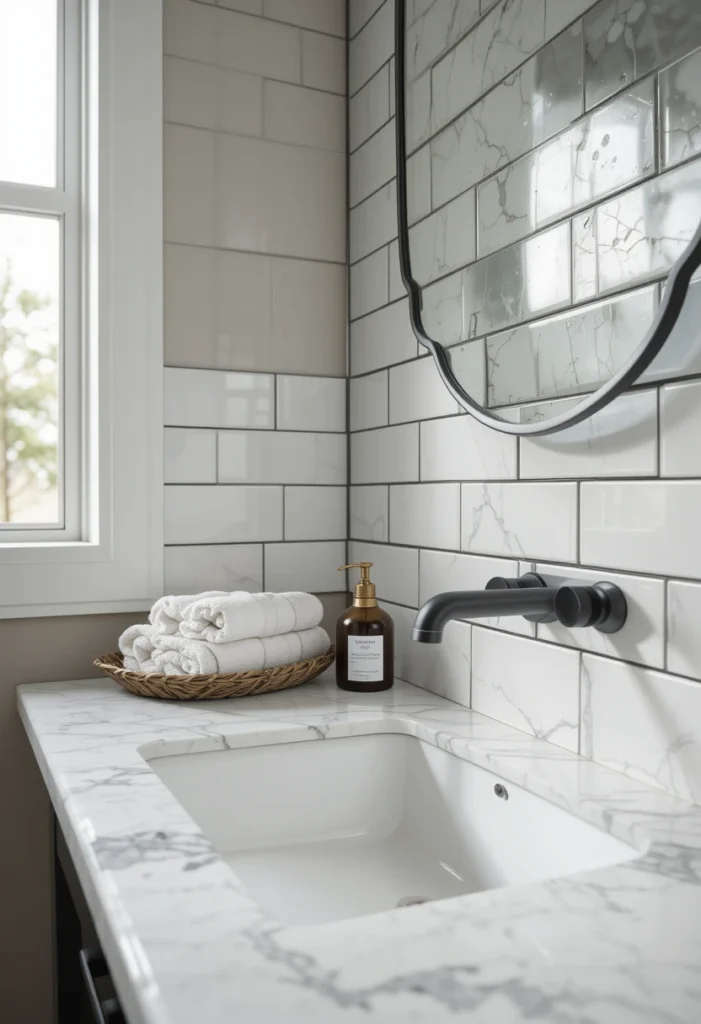 Subway Tiles with Black Grout