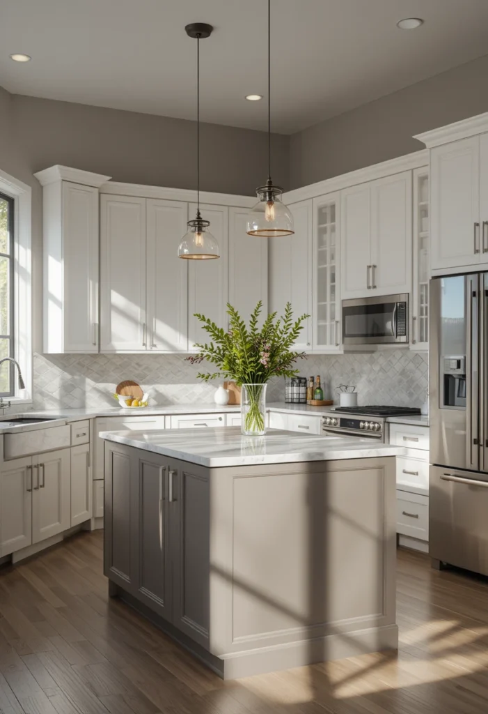 Two-Tone White Cabinet Drama