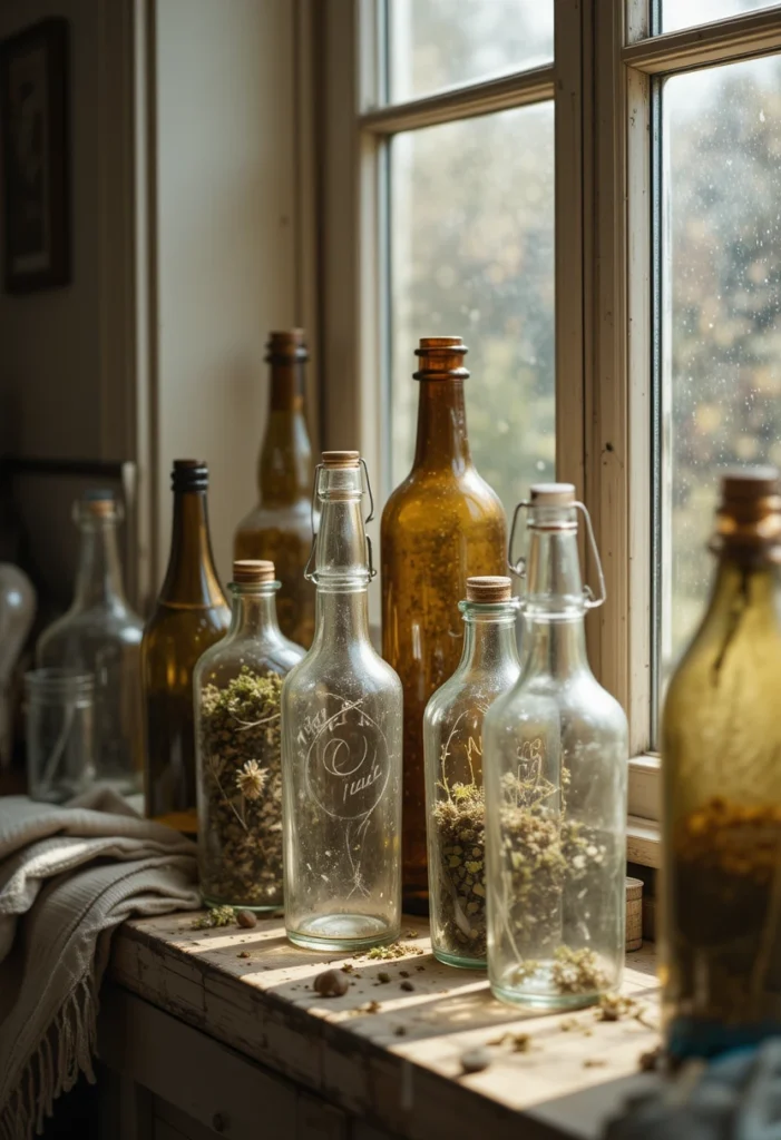 Vintage Glass Bottles Collection