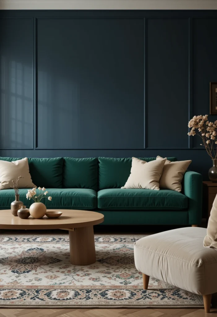 Wall Colors and Green Sofa Pairings