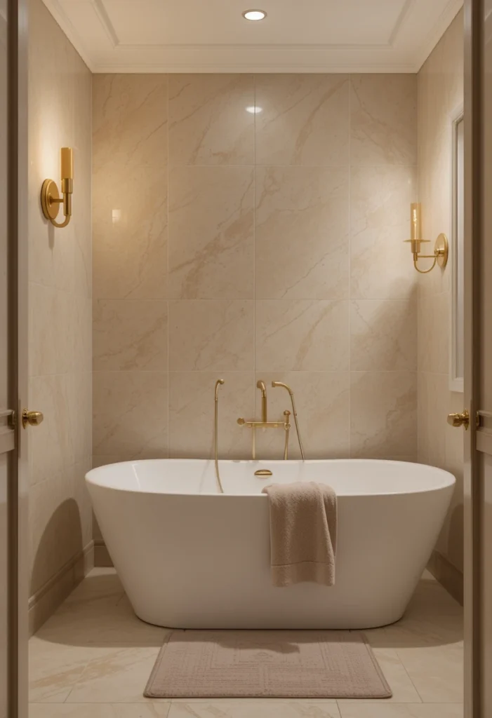 Warm Beige with Gold Accents