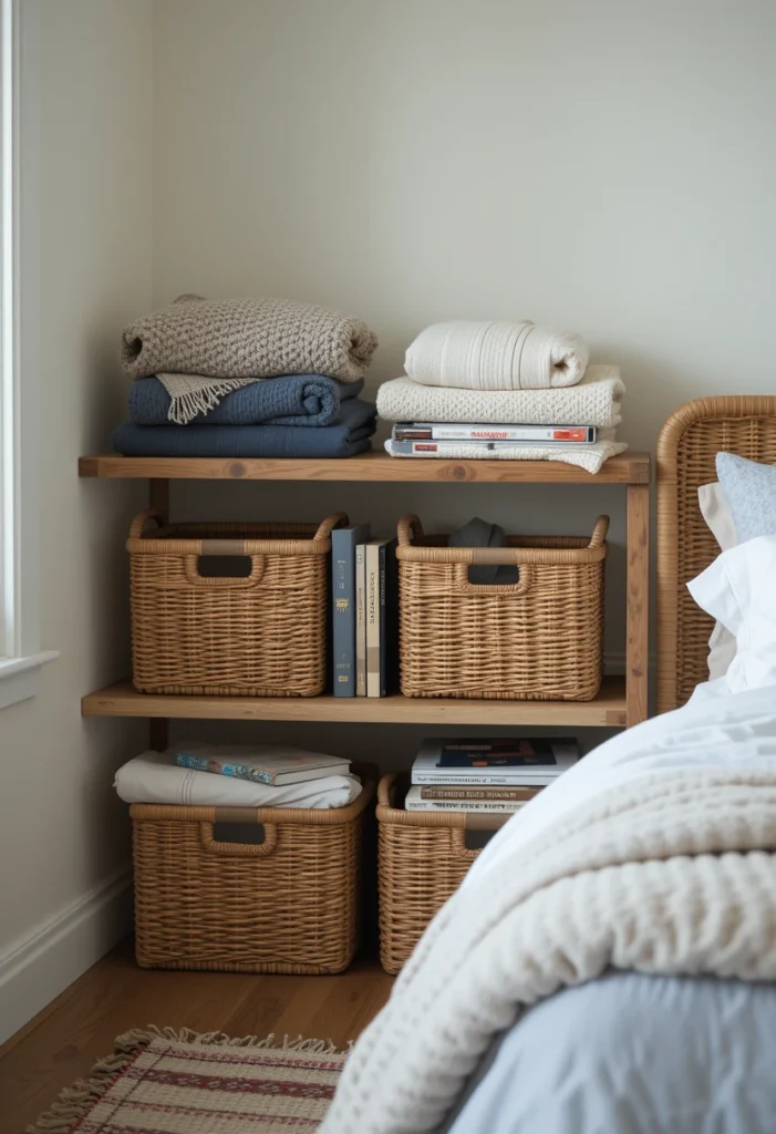 Wicker or Rattan Storage Baskets
