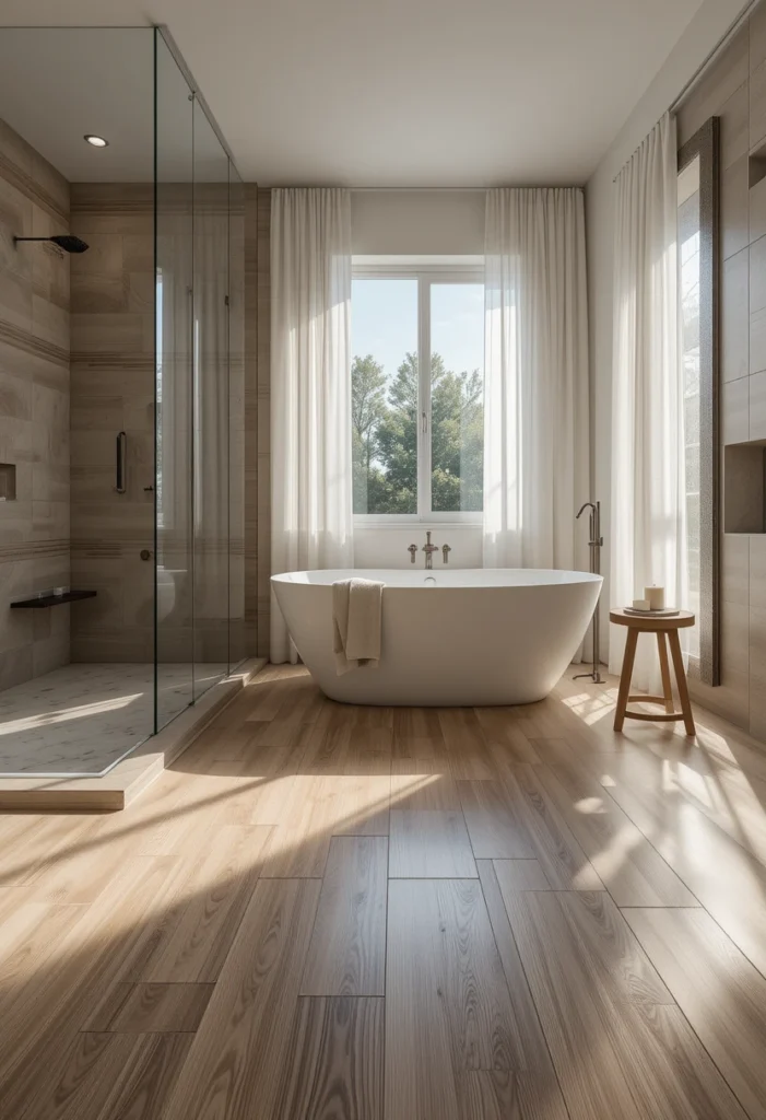 Wood-Look Tiles for Warmth