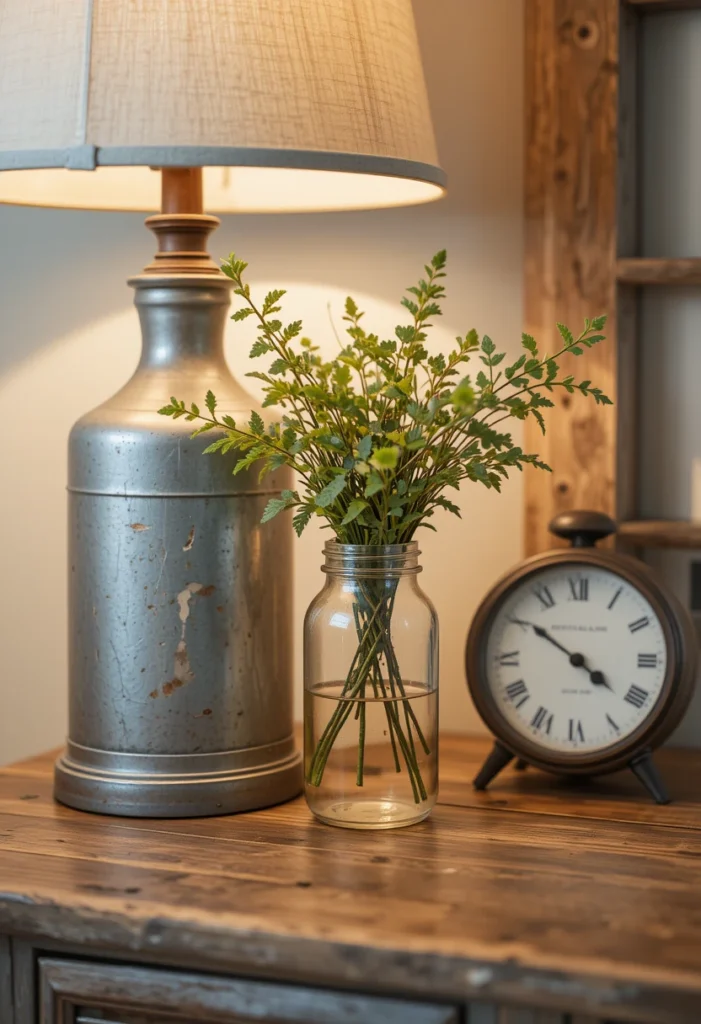 Add Mason Jar and Galvanized Metal Accents