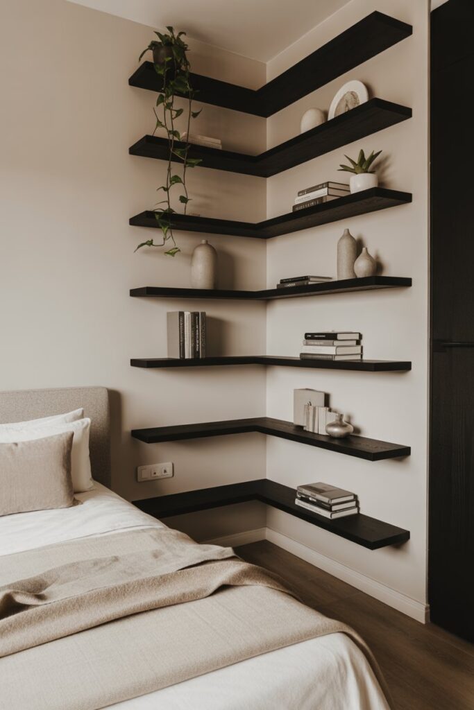 Corner shelves for awkward spaces