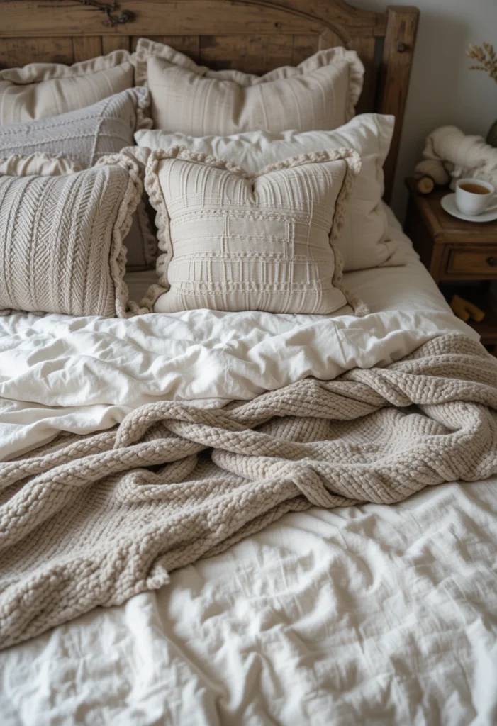 Cozy Textiles and Layered Bedding