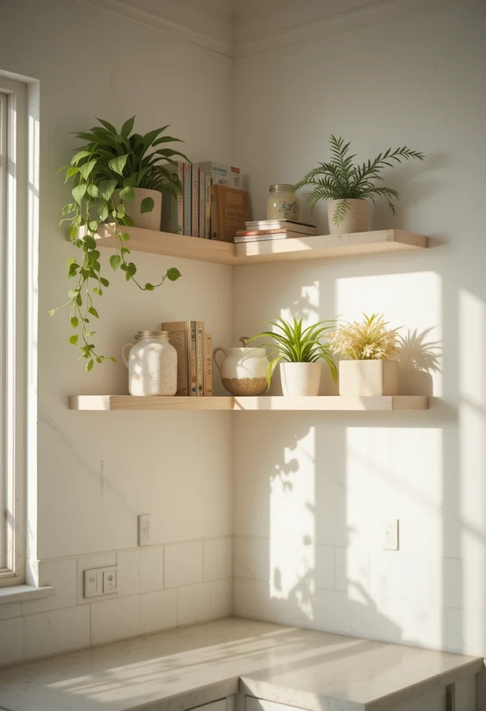 Floating Corner Shelves