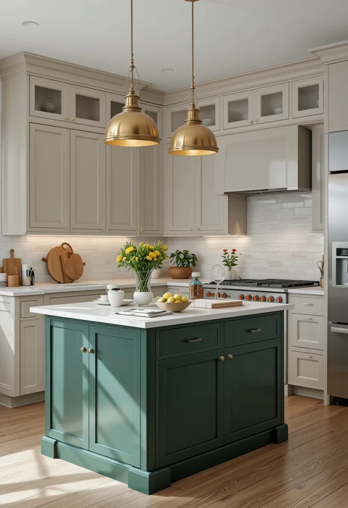 Green Kitchen Islands