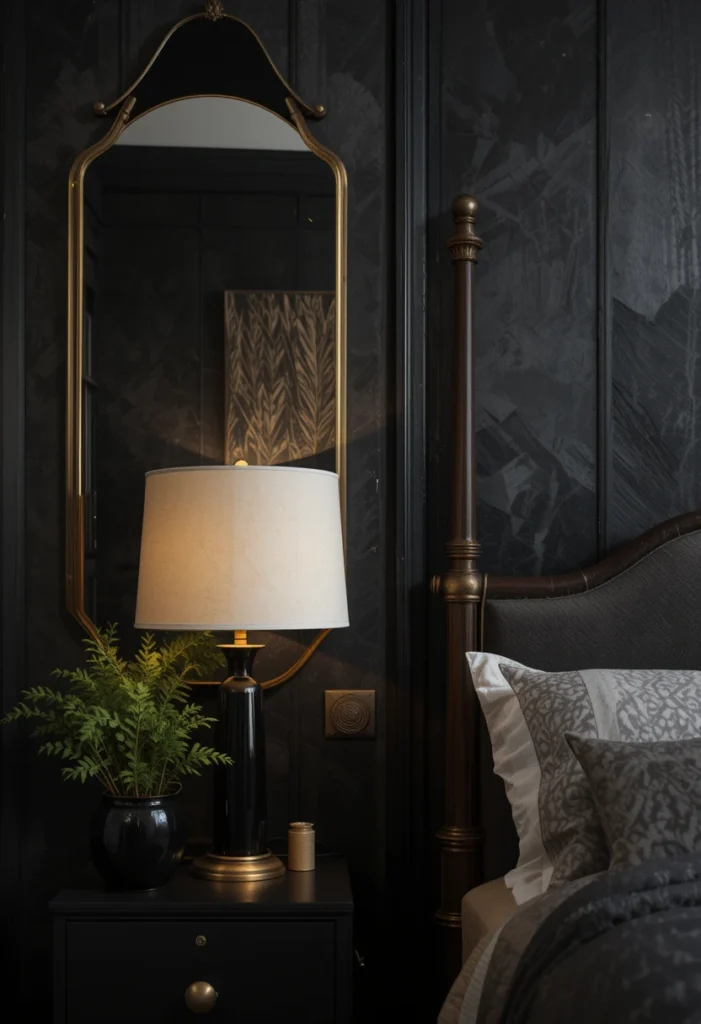 Metallic Accents That Pop Against Black