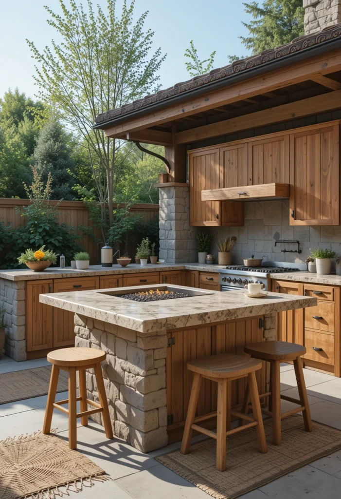 Rustic Stone and Wood Combinations