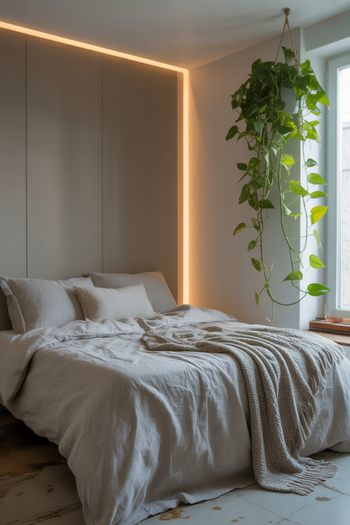 Try a floor-to-ceiling mirror on one accent wall