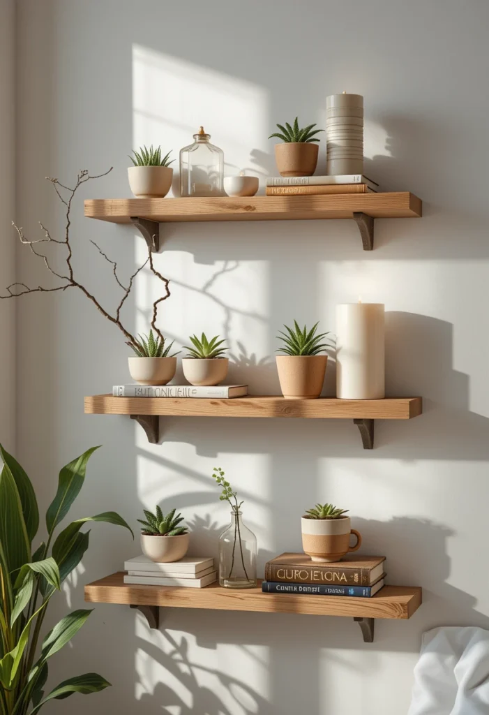 Use Floating Shelves as Decorative Display Space